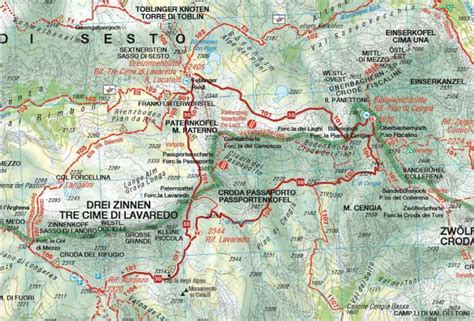 tre cime di lavaredo mappa.